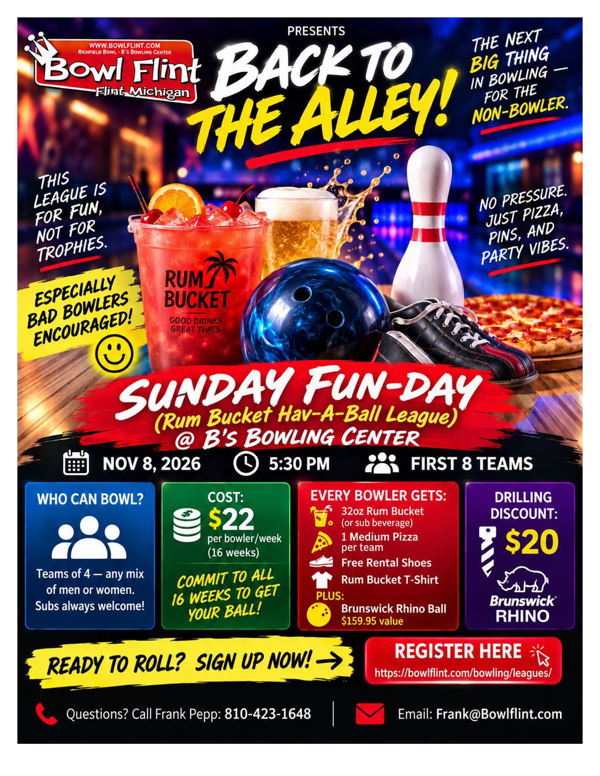 rum bucket hav a ball flyer 11 8 2026